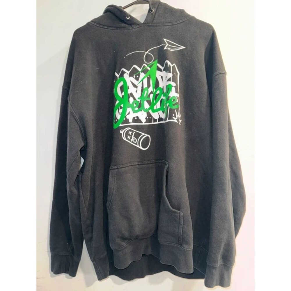 Black Wiz Khalifa ‘Jet Life’ Graphic Hoodie-Size XL